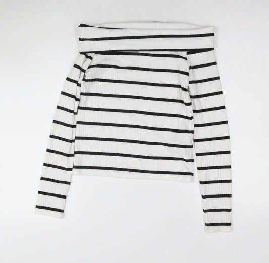 Womens UK Size 8 Stradivarius White  T-Shirt