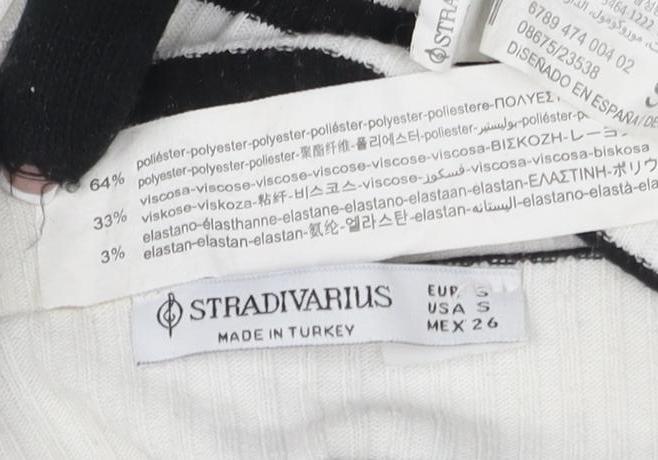 Womens UK Size 8 Stradivarius White  T-Shirt