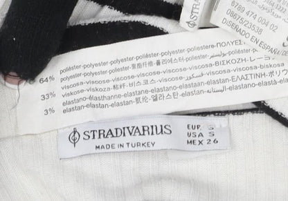 Womens UK Size 8 Stradivarius White  T-Shirt