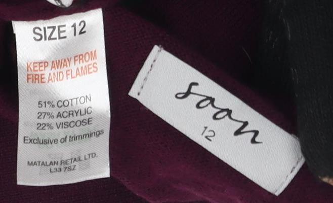 Womens UK Size 12 Marks and Spencer Purple Pullover Jumper