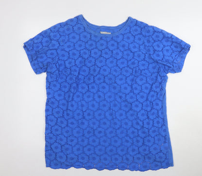 Womens UK Size 22 Per Una Blue Basic T-Shirt