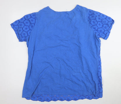 Womens UK Size 22 Per Una Blue Basic T-Shirt