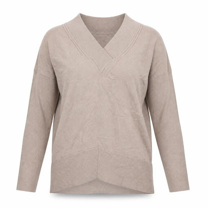 River Island Women's Beige V-Neck Pullover Jumper S