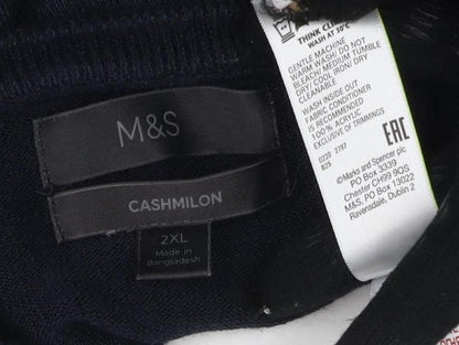 Marks & Spencer Men's Black Cashmere Pullover Jumper 2XL