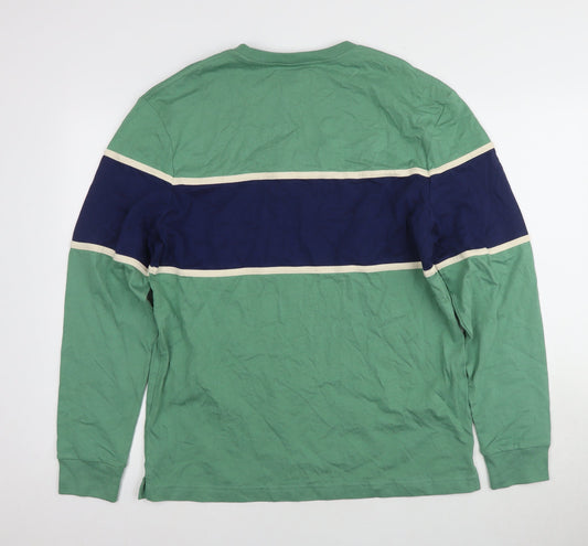 Marks and Spencer Men's Green Long Sleeve T-Shirt M
