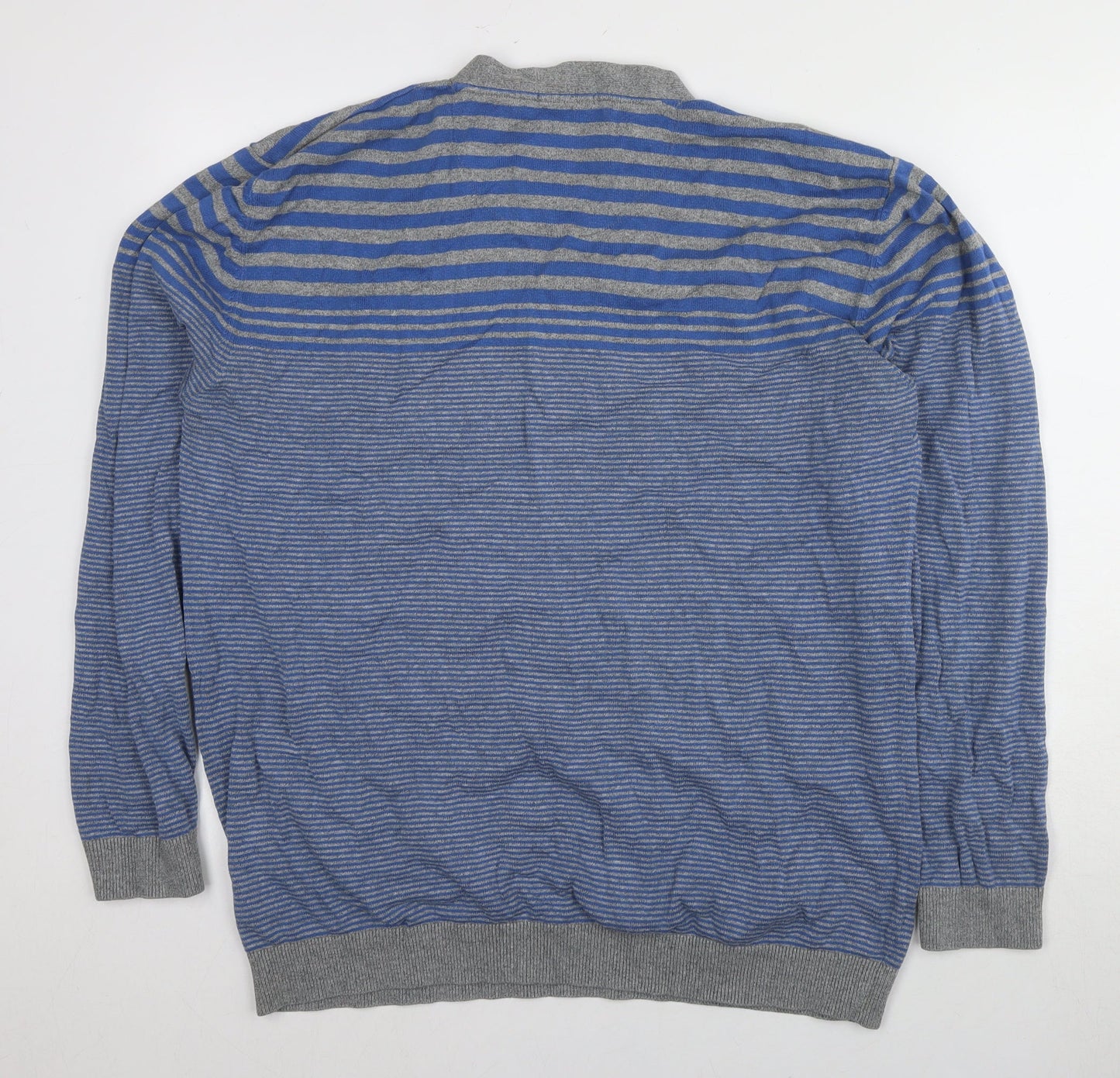 Next Men's Blue Striped Henley Jumper XL