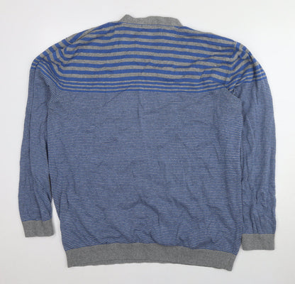Next Men's Blue Striped Henley Jumper XL