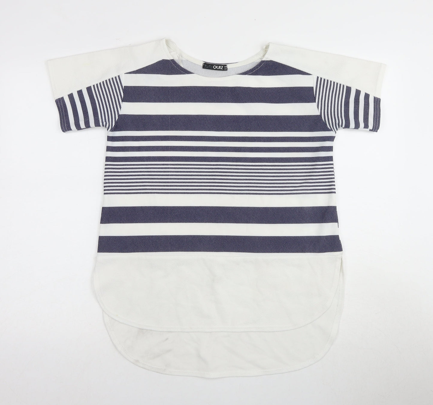 Womens UK Size 12 Quiz White Basic T-Shirt