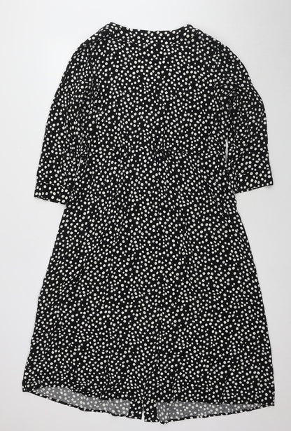 Jane Norman Women's Black Polka Dot Sheath Dress Size 14