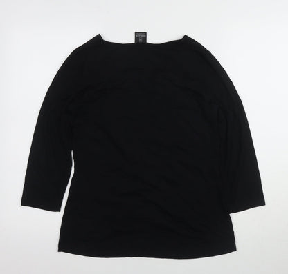 Madeleine Women's Black M Beaded 3/4 Sleeve Blouse
