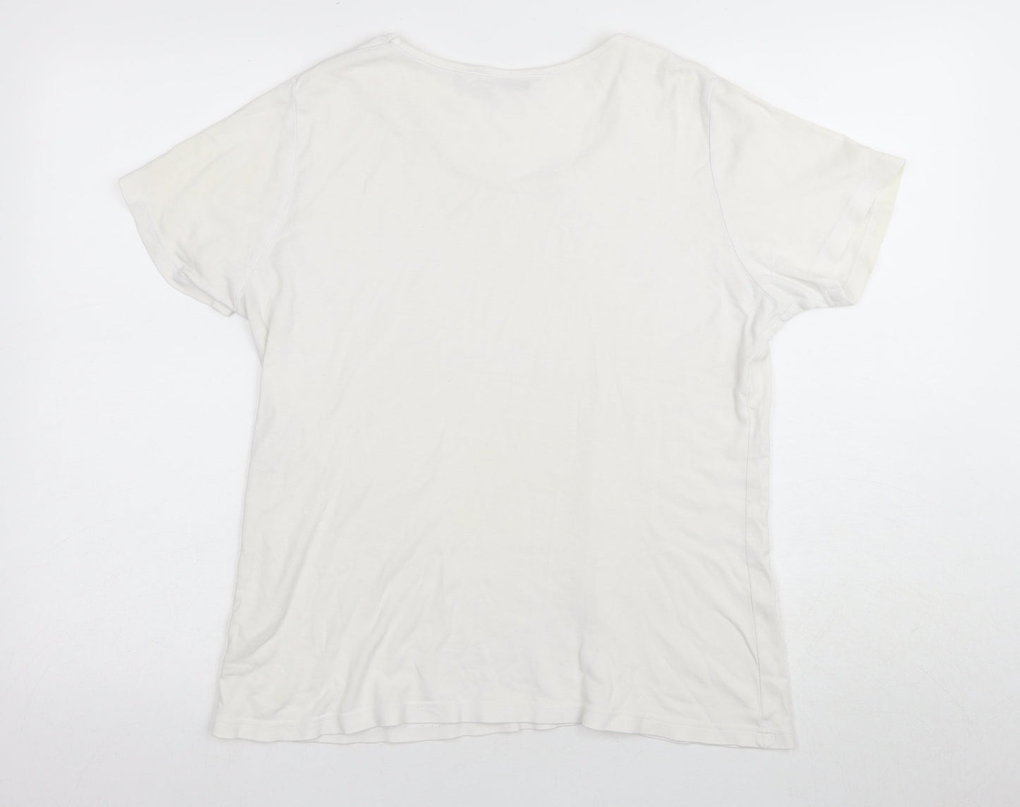 EWM Women's White Basic T-Shirt Size 14