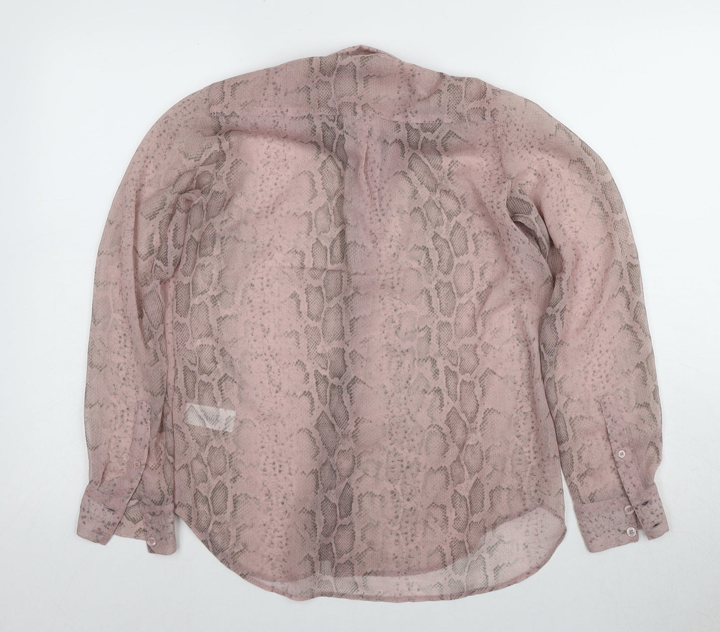 French Connection Women's Pink Animal Print Blouse UK 10