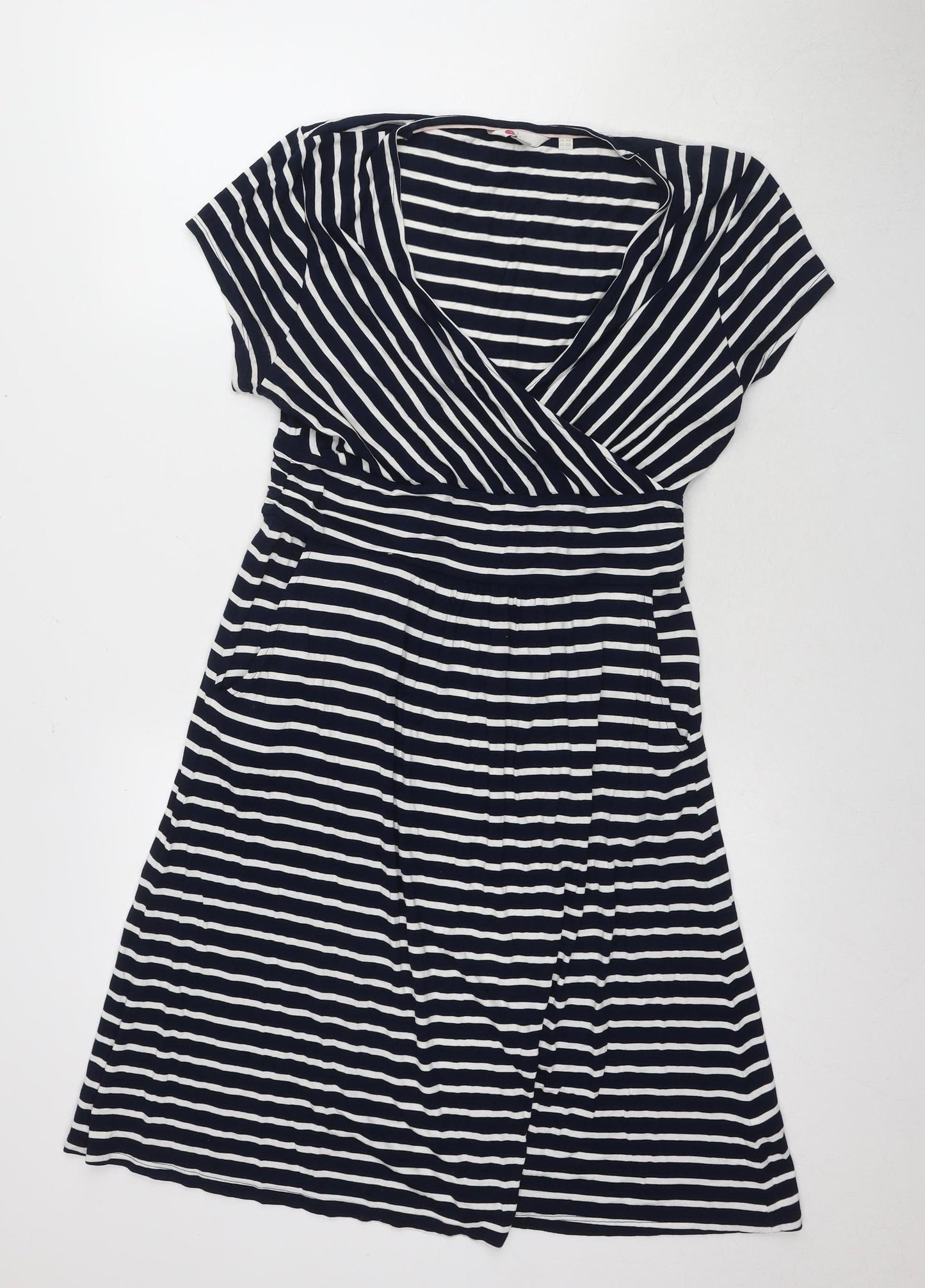 Lauren Women's Blue Striped A-Line Dress Size 10