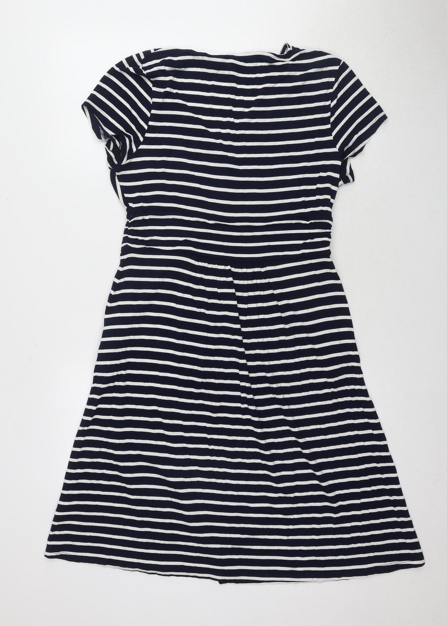 Lauren Women's Blue Striped A-Line Dress Size 10