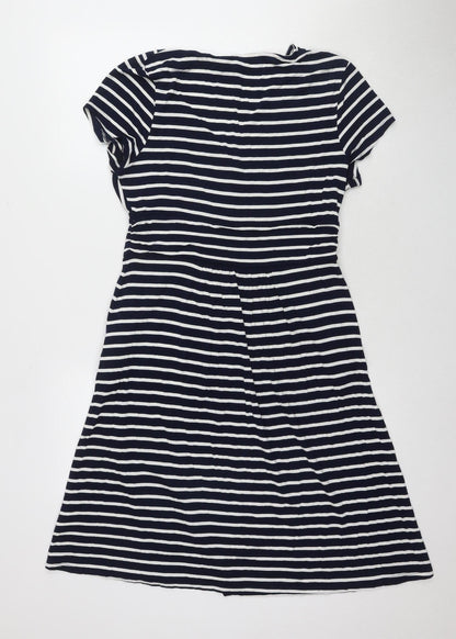 Lauren Women's Blue Striped A-Line Dress Size 10