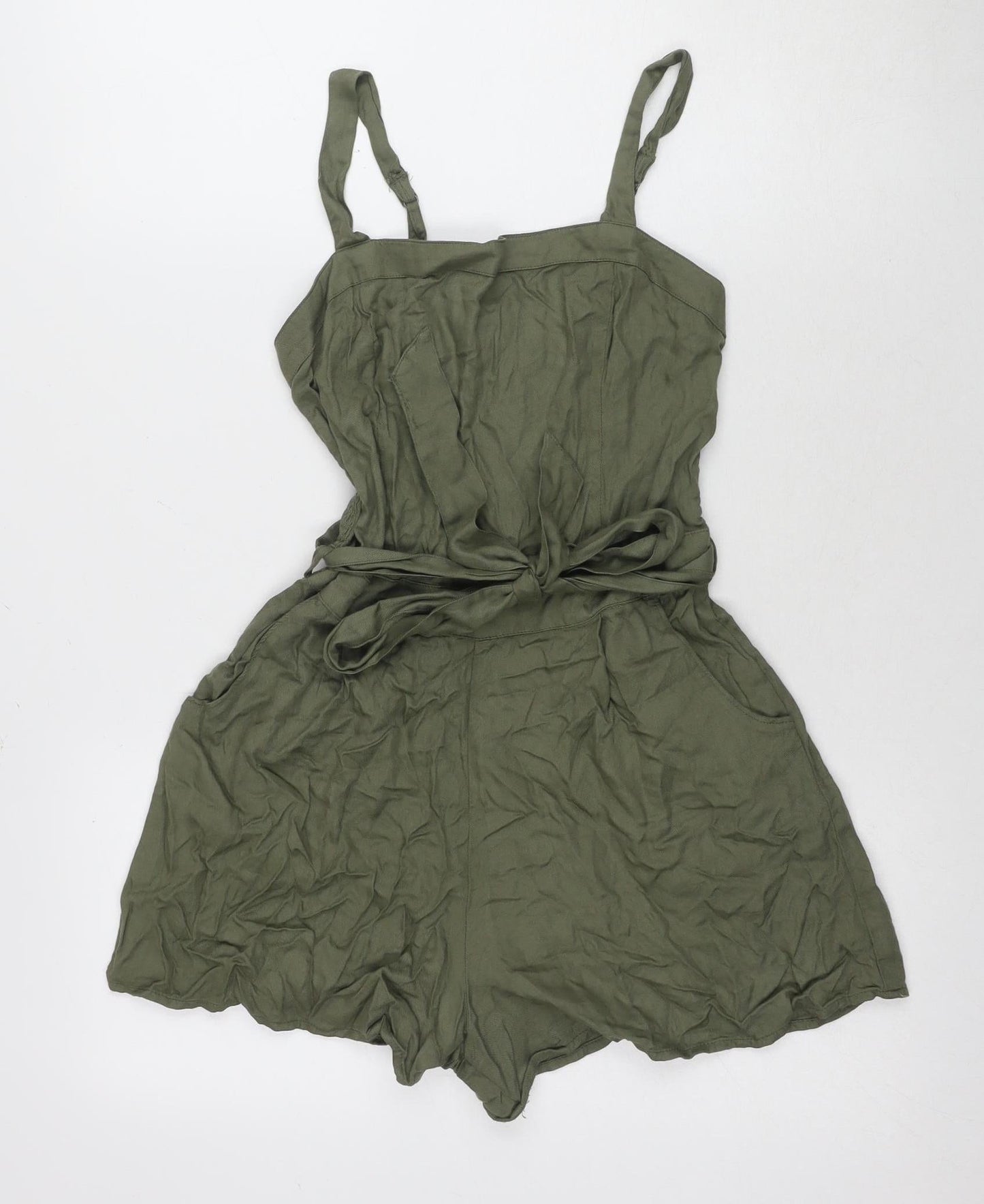 Hollister Women's Green Sleeveless Playsuit S