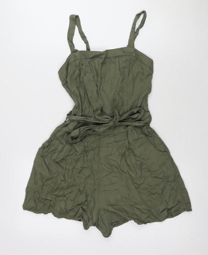 Hollister Women's Green Sleeveless Playsuit S