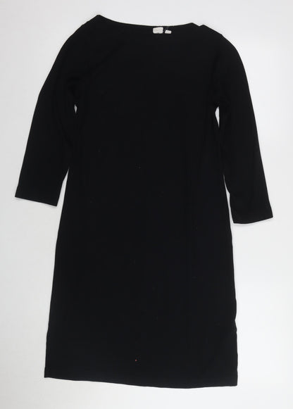 Gap Women's Black Dress M 3/4 Sleeve Cotton Blend