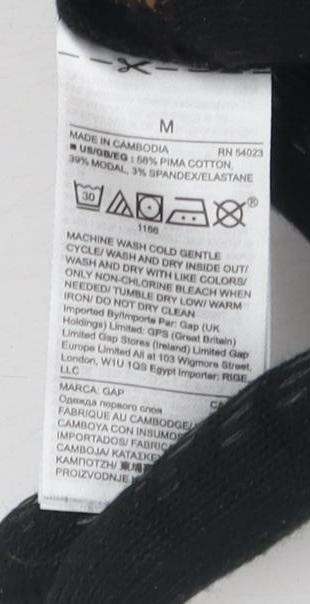 Gap Women's Black Dress M 3/4 Sleeve Cotton Blend