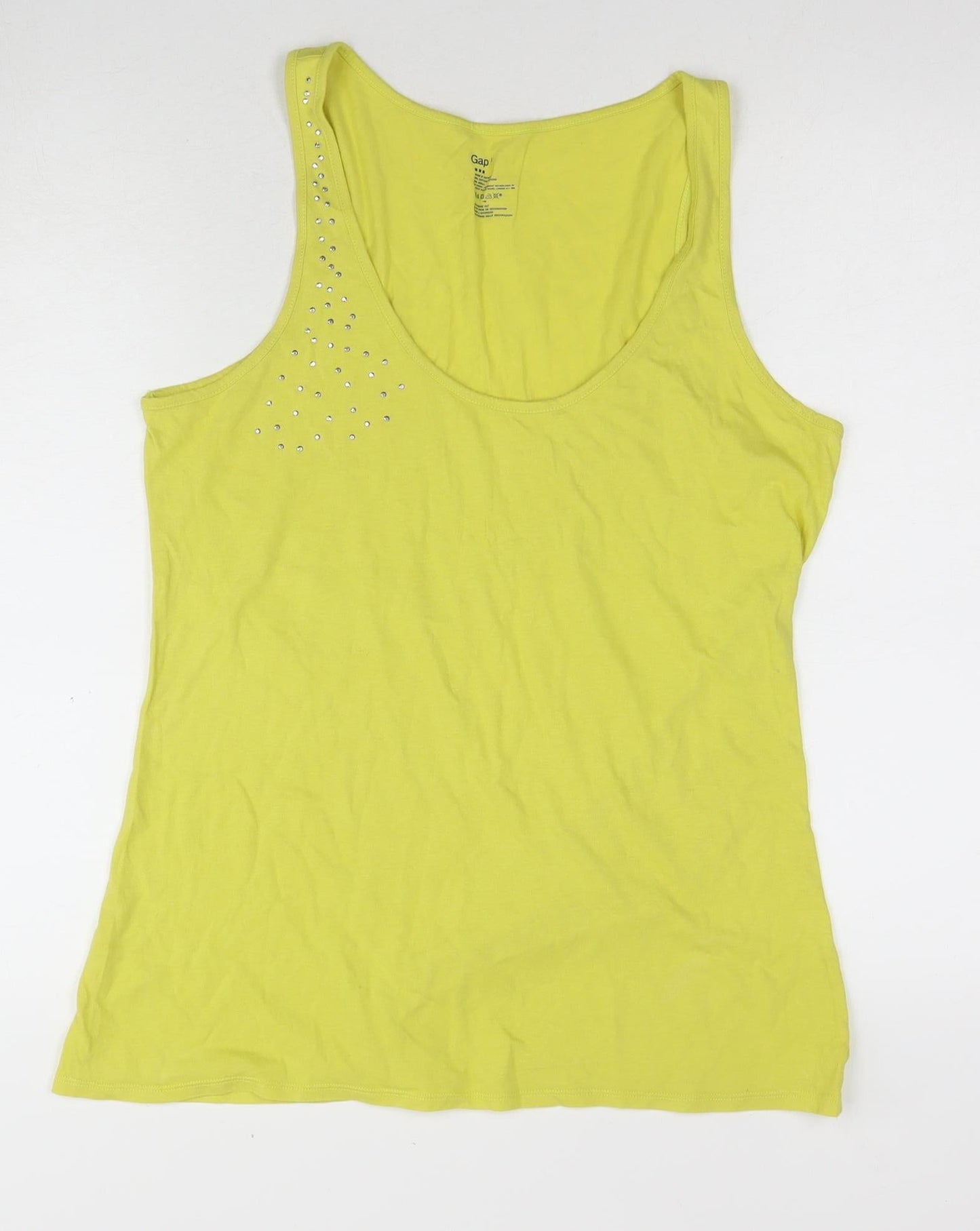 Womens UK Size L Gap Yellow Basic Tank