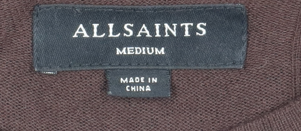 AllSaints Men's Brown Pullover Jumper M - Modal Blend