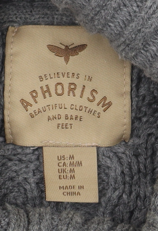 Womens UK Size M Aphorism Grey Pullover Jumper