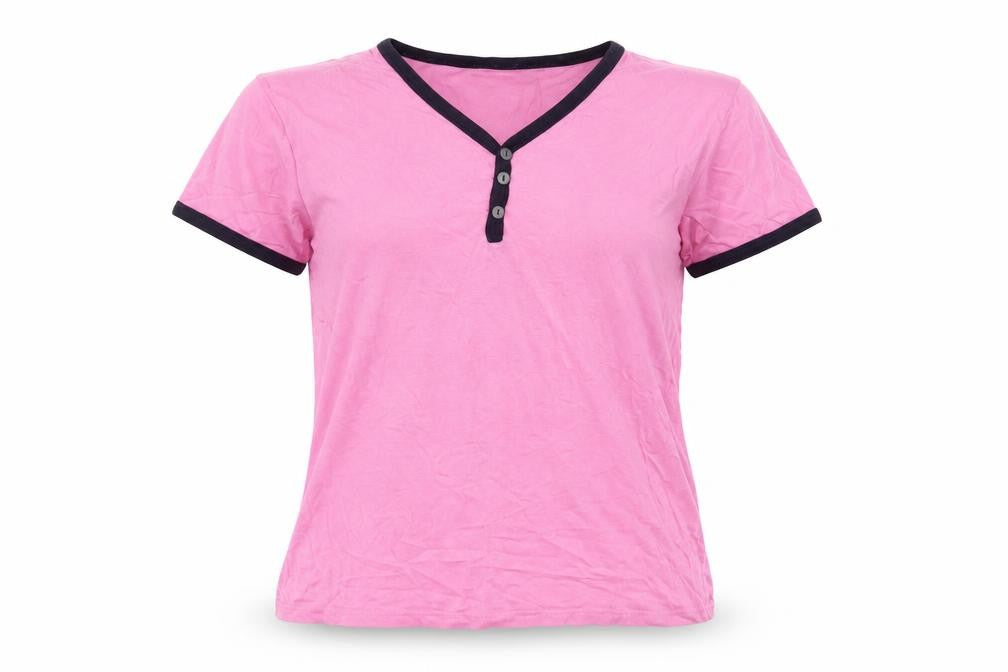 Womens UK Size L Twisted Soul Pink Ringer T-Shirt