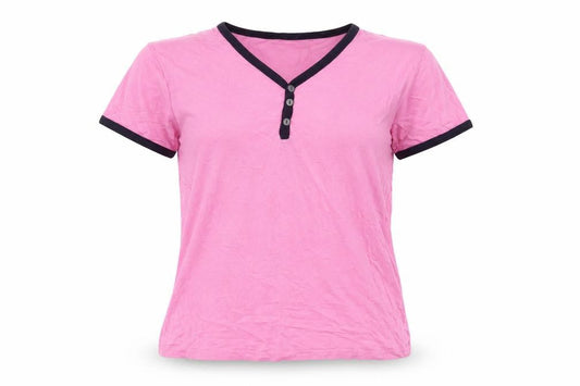 Womens UK Size L Twisted Soul Pink Ringer T-Shirt