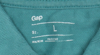 Gap Men's Green Polo Shirt Large Short Sleeve Cotton