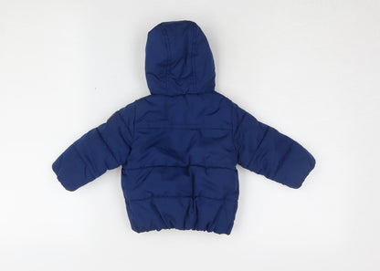 Gap Unisex Baby Blue Puffer Jacket 6-12 Months