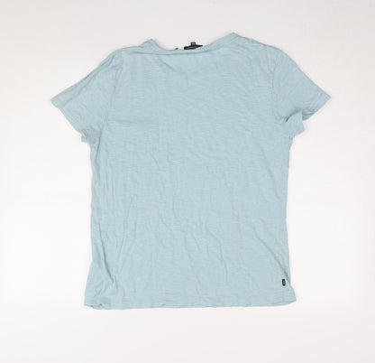 Womens UK Size 10 Superdry Blue Basic T-Shirt
