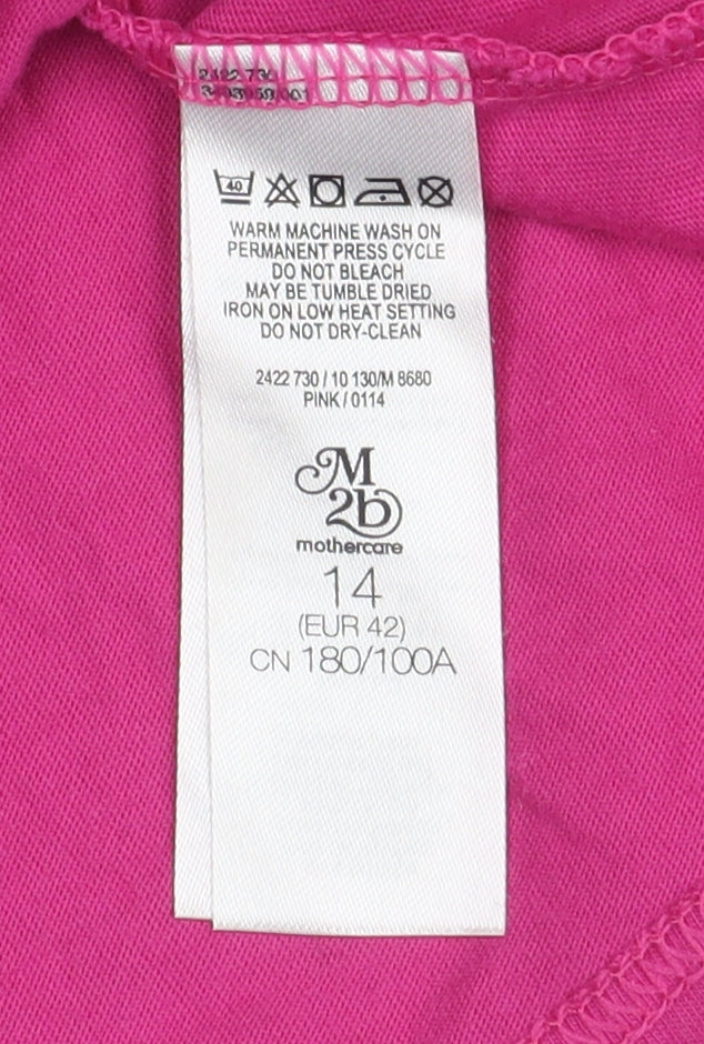 Womens UK Size 14 Mothercare Pink Basic T-Shirt