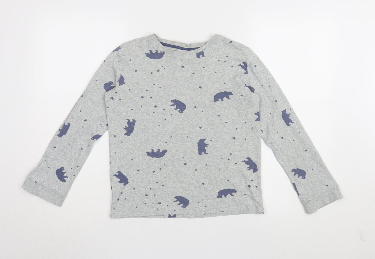 The Little White Company Boys Grey Animal Print Long Sleeve T-Shirt