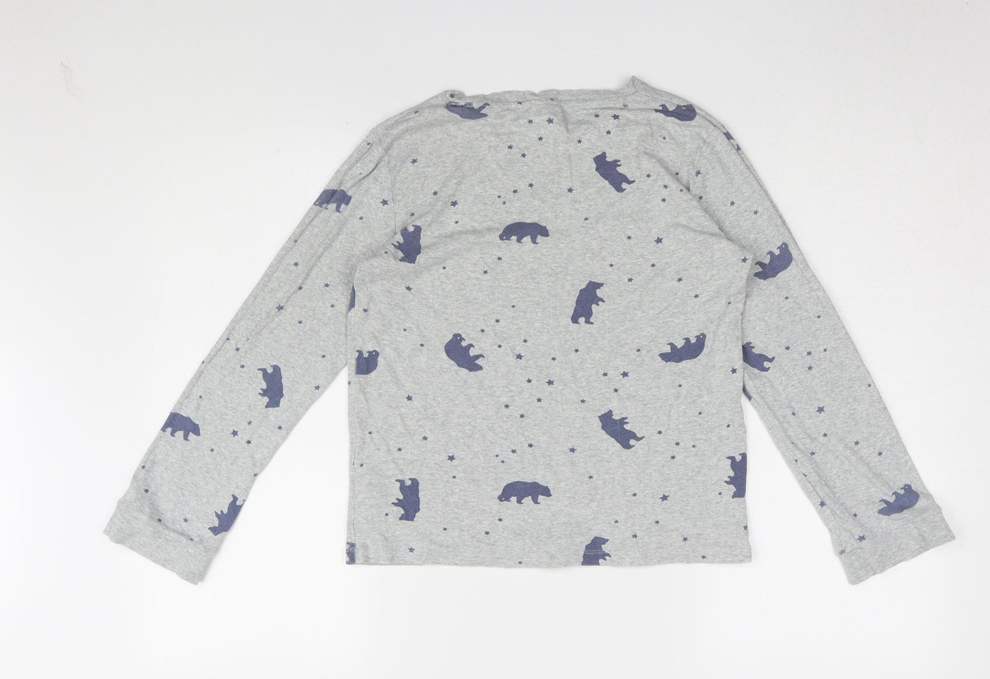 The Little White Company Boys Grey Animal Print Long Sleeve T-Shirt