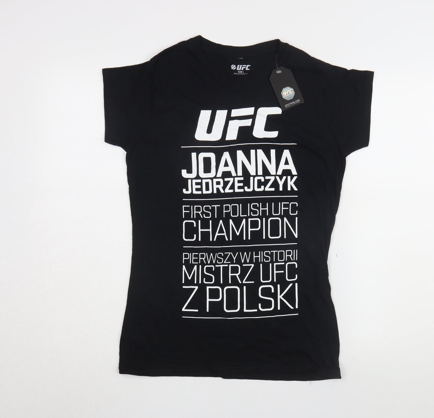 Womens UK Size L UFC Black Jersey T-Shirt