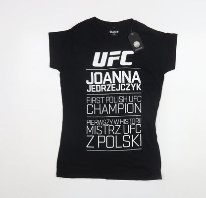 Womens UK Size L UFC Black Jersey T-Shirt