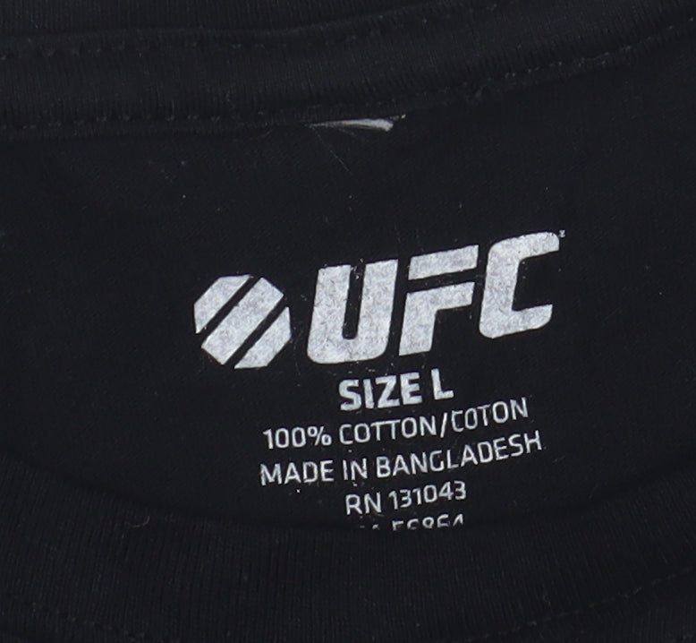 Womens UK Size L UFC Black Jersey T-Shirt