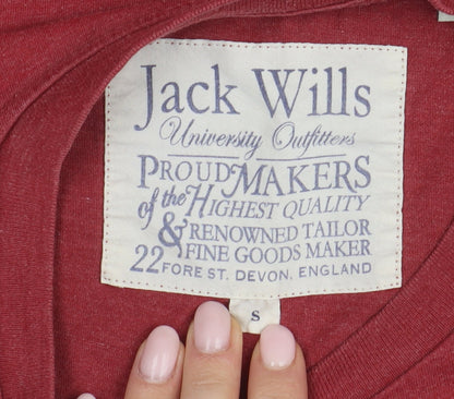 Jack Wills Men's Red Graphic Print T-Shirt S