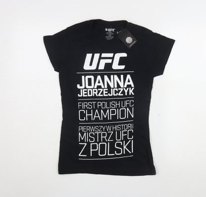 Womens UK Size S UFC Black Basic T-Shirt