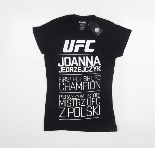 Womens UK Size S UFC Black Basic T-Shirt