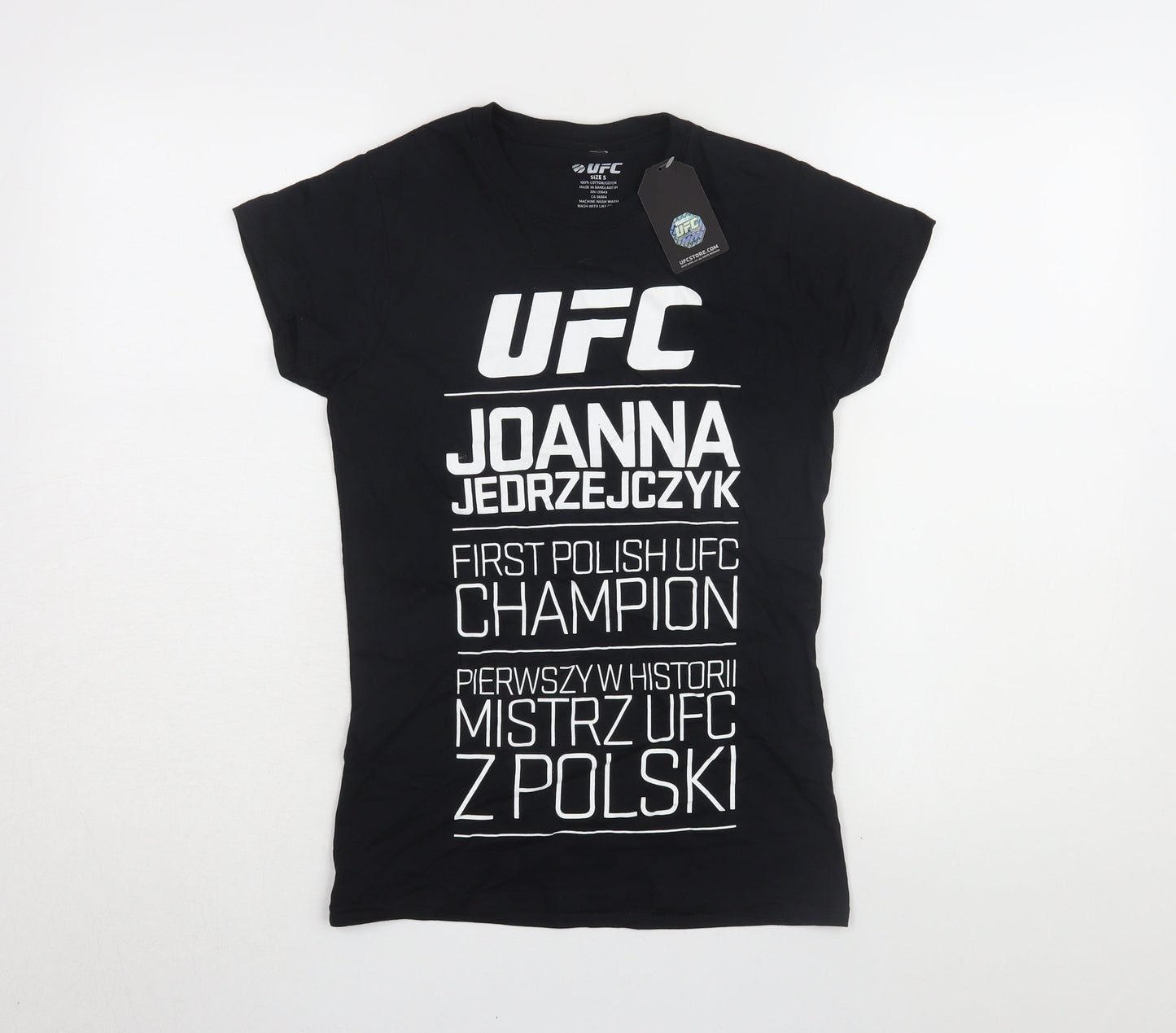 Womens UK Size S UFC Black Basic T-Shirt