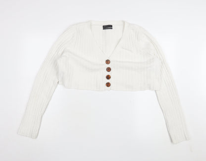Womens UK Size L Urban Outfitters White Cardigan Jumper