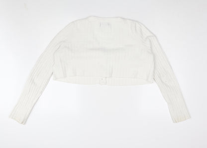 Womens UK Size L Urban Outfitters White Cardigan Jumper