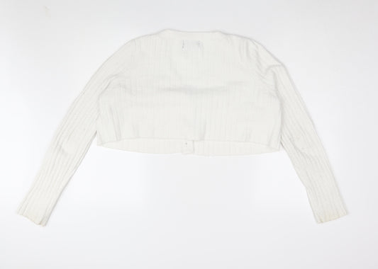 Womens UK Size L Urban Outfitters White Cardigan Jumper