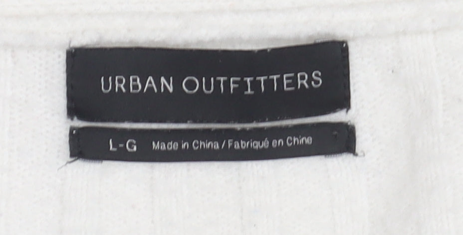 Womens UK Size L Urban Outfitters White Cardigan Jumper