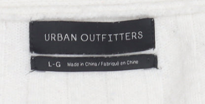 Womens UK Size L Urban Outfitters White Cardigan Jumper