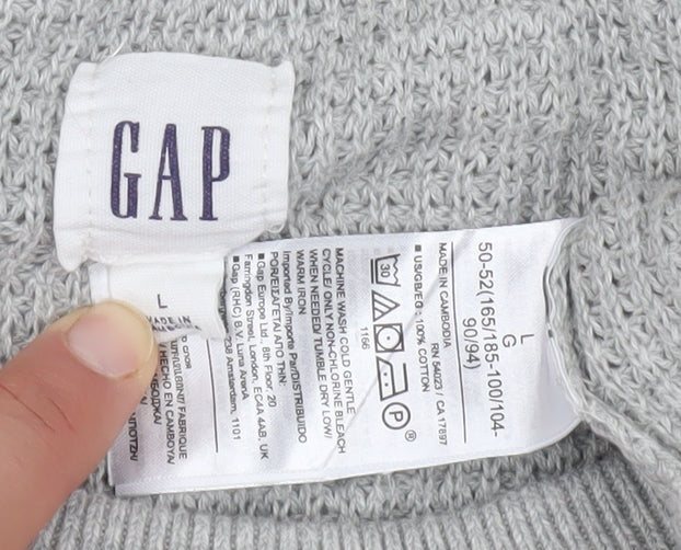 GAP Men's Grey Pullover Sweater, Size L - Excellent