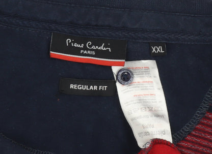 Pierre Cardin Men's Red Striped Polo Shirt, 2XL, Regular Fit