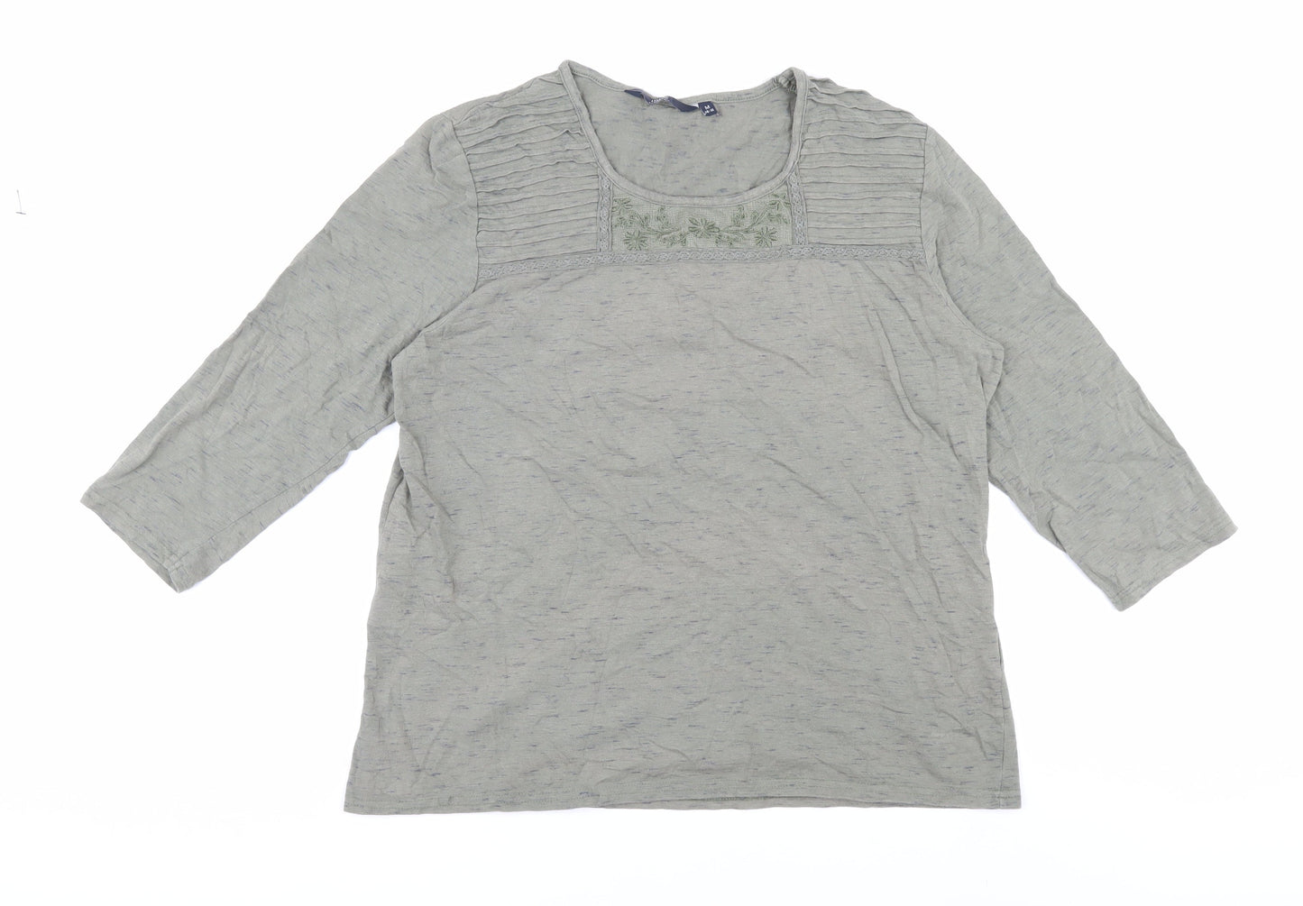 Womens UK Size M Isle Essentials Green Basic T-Shirt