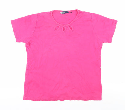 Womens UK Size M Isle Pink Basic T-Shirt